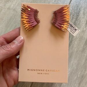 NWT Mignonne Gavigan Blush Pink and Rose Gold Mini Madeleine Pierced Earrings